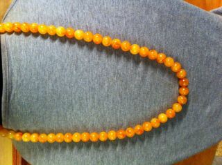 Gorgeous Vintage Egg Yolk Butterscotch Baltic Amber Beads Necklace 2