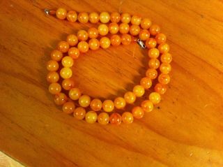 Gorgeous Vintage Egg Yolk Butterscotch Baltic Amber Beads Necklace 3