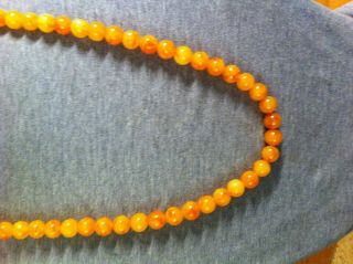 Gorgeous Vintage Egg Yolk Butterscotch Baltic Amber Beads Necklace 7