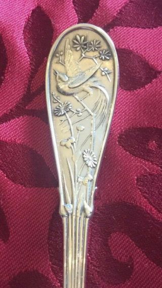 RARE TIFFANY & CO STG SILVER JAPANESE SOLID SERVING CHEESE KNIFE 2 PICK AUDUBON 2