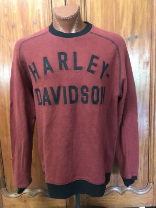 Vintage Old School Harley Davidson Sweatshirt Burgundy Men’s Size Xl