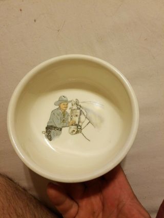 Hopalong Cassidy Vintage Ceramic Cereal Bowl With Hoppy Decal 1950 