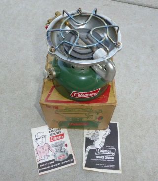 Vintage 1975 Green Coleman 502 Sportster Stove W/box 1 Burner Camping Cook Stove