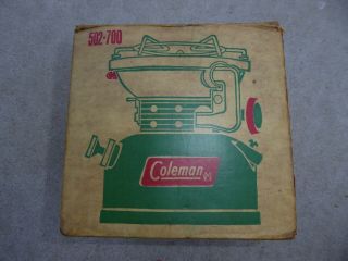 Vintage 1975 GREEN COLEMAN 502 SPORTSTER STOVE w/BOX 1 Burner Camping Cook Stove 2