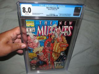 Mutants 98 First Appearance Deadpool Cgc 8.  0 Vintage Comic White Pages