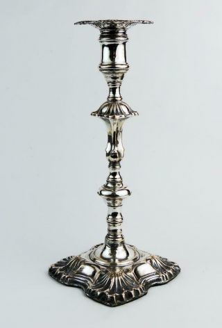 Old Sheffield Plate High Rococo Candlestick C1760