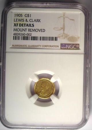 1905 Lewis & Clark Gold Dollar G$1 - Certified NGC XF Detail - Rare Coin 2