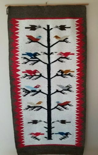 Vintage Native Indian American Navajo Tree Of Life Rug