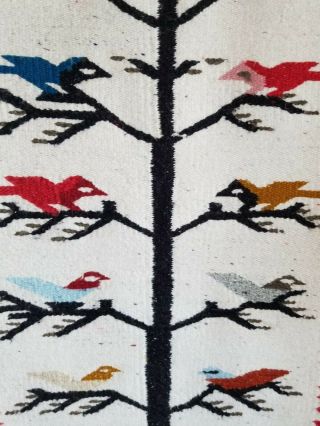 VINTAGE NATIVE INDIAN AMERICAN NAVAJO TREE OF LIFE RUG 3