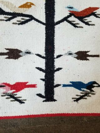 VINTAGE NATIVE INDIAN AMERICAN NAVAJO TREE OF LIFE RUG 5