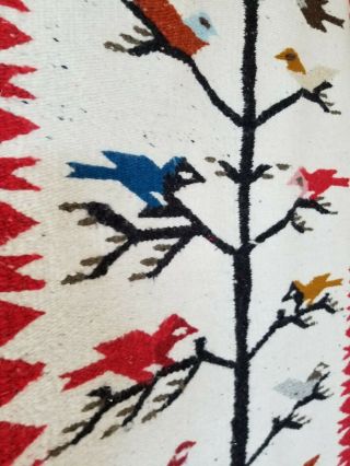 VINTAGE NATIVE INDIAN AMERICAN NAVAJO TREE OF LIFE RUG 7