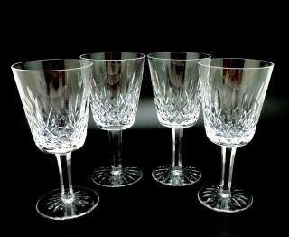 Set Of Four Vintage Waterford Long Stemmed Water Glasses Lismore