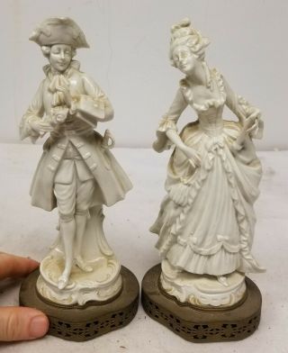 Vintage Dresden French Style White Porcelain Figures English