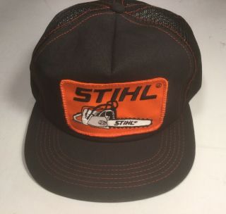 Vintage K Brand Products Usa Made Stihl Trucker Hat Cap Mesh Snapback Iowa