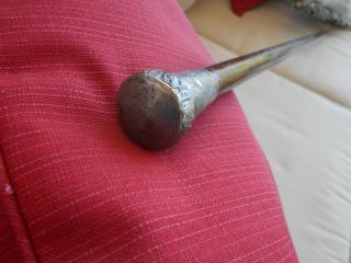 Vintage Antique Sterling Silver Topped Knob (Marked) Cane Walking Stick 6