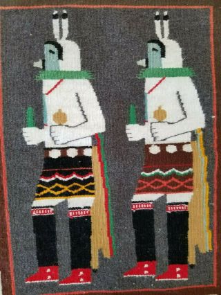 Vintage Navajo Yeibichai Rug,  Wall Hanging,  Yei,  Handwoven,  29.  5 