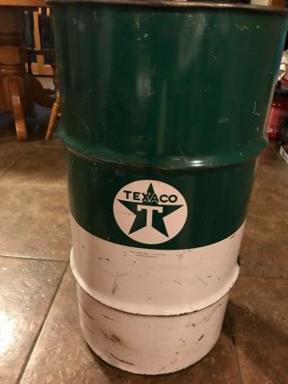 Vintage Texaco Drum Barrel Trash Can Man Gave Garage