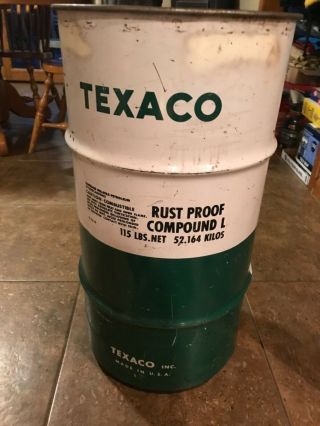 Vintage Texaco Drum Barrel Trash Can Man Gave Garage 4