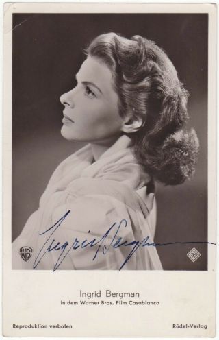 Ingrid Bergman - Vintage Signed Photograph From Casablanca