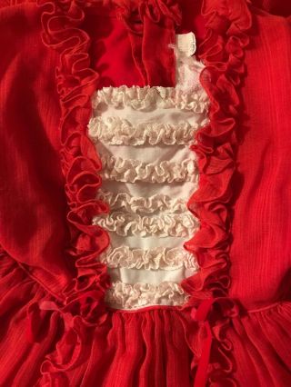 Martha’s Miniatures Red Sheer Fancy Party Dress Size 5 With Bell 2