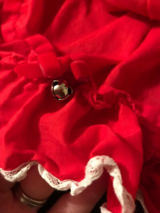 Martha’s Miniatures Red Sheer Fancy Party Dress Size 5 With Bell 3