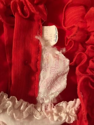 Martha’s Miniatures Red Sheer Fancy Party Dress Size 5 With Bell 4