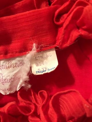 Martha’s Miniatures Red Sheer Fancy Party Dress Size 5 With Bell 5