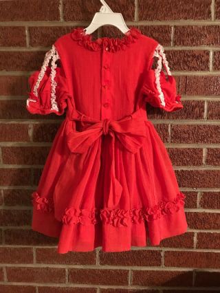 Martha’s Miniatures Red Sheer Fancy Party Dress Size 5 With Bell 9
