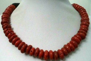 Stunning Vintage Estate High End Coral Bead 20 " Necklace G677w