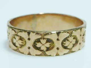 Victorian 10k Yellow Gold Filled Gf Rolled Ornate Flower Wedding Ring Band