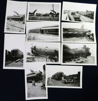 Vtg 1930s Photo Snapshots Denver Rio Grande Western Train Wreck Derailment Crash