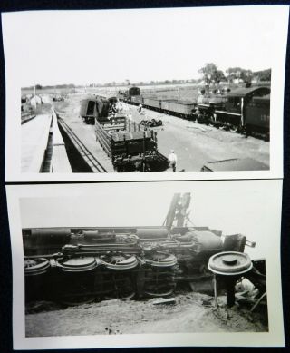 Vtg 1930s PHOTO Snapshots Denver Rio Grande Western Train Wreck Derailment Crash 2