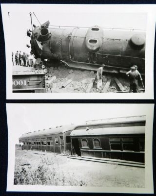 Vtg 1930s PHOTO Snapshots Denver Rio Grande Western Train Wreck Derailment Crash 5