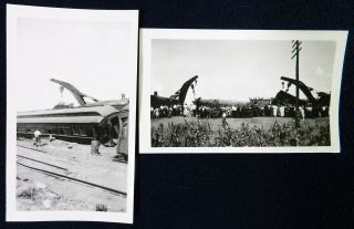 Vtg 1930s PHOTO Snapshots Denver Rio Grande Western Train Wreck Derailment Crash 6