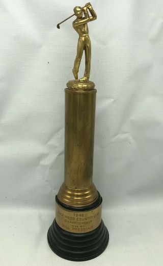 Vintage 1948 Champ Dodge Inc Trophies Co.  Figural Golf Trophy 16” Tall Art Deco