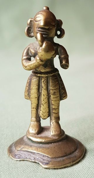 17th or 18th century Indian Brass Figure of Man 3