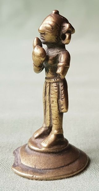 17th or 18th century Indian Brass Figure of Man 4