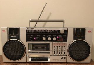 Vtg Boombox Ghettoblaster Sharp Gf - A2 Radio Fm/am Cassette Player Recorder Euc