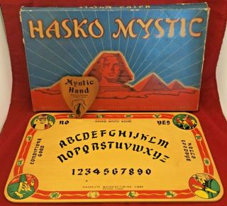 Vintage Hasko Mystic Board Wooden Planchette Haskelite Ouija