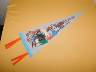 Vintage Souvenir Pennant 23 " Water Safari Enchanted Forest Old Forge Ny 50 Yrs