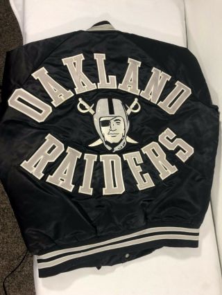Vintage Raiders Chalk Line Satin Jacket Medium Oakland Size Large La Vtg 90s