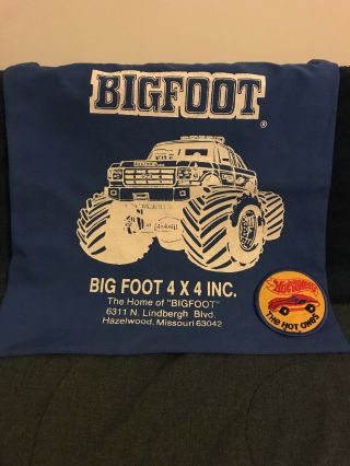 Vintage Bigfoot Monster Truck Tote Bag,  Hot Wheels Corvette Patch 80’s Greatcond