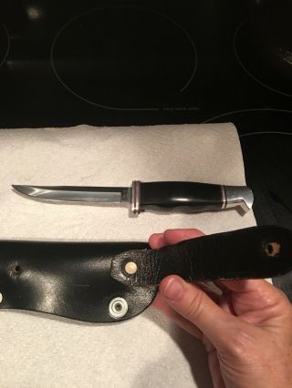 VINTAGE 1970s CASE XX FIXED BLADE HUNTING KNIFE W/ORIGINAL SHEATH 4