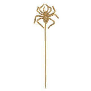 Vintage Spider Stickpin - 14k Yellow Gold Arachnid Etched Design