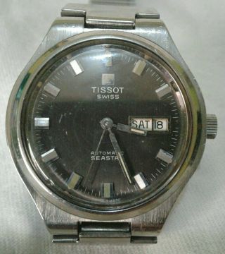 Tissot Seastar Automatic Vintage Mens Watch Serviced Integrated Bracelet.