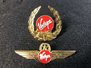 Authentic Vintage Airlines Captain Hat Emblem And Wings.