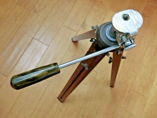 Vintage Starite Wooden Camera Tripod (sturdy/solid) W/bakelite Pan/tilt Handle
