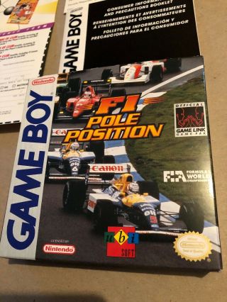 F1 Pole Position Nintendo Game Boy Box Only Very Rare Usa Version Authentic