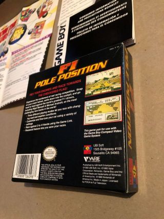 F1 Pole Position Nintendo Game Boy Box Only VERY RARE USA version Authentic 4
