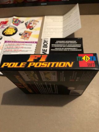 F1 Pole Position Nintendo Game Boy Box Only VERY RARE USA version Authentic 7